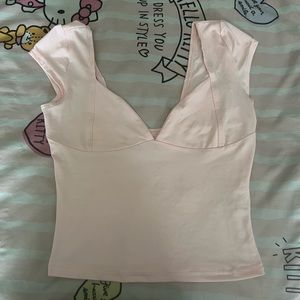 Solid color v neck short sleeve tank